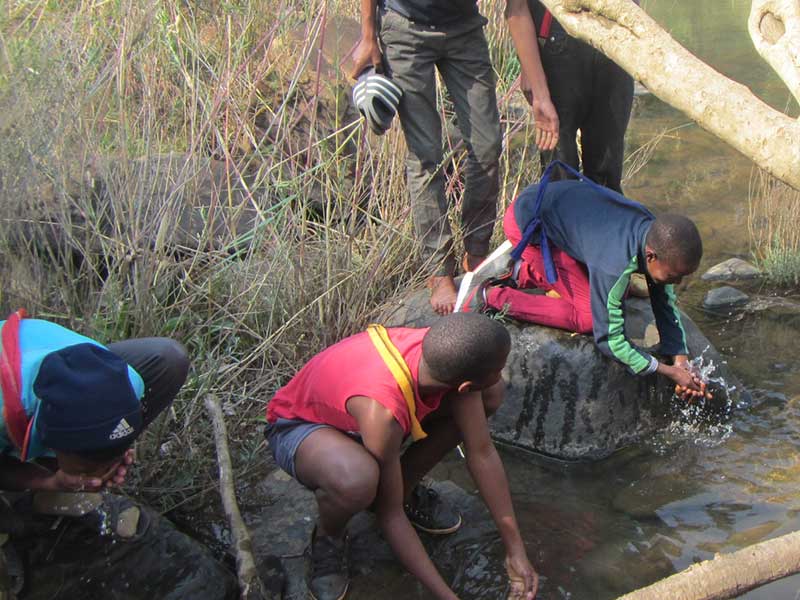 Kids enjoying the Marico River